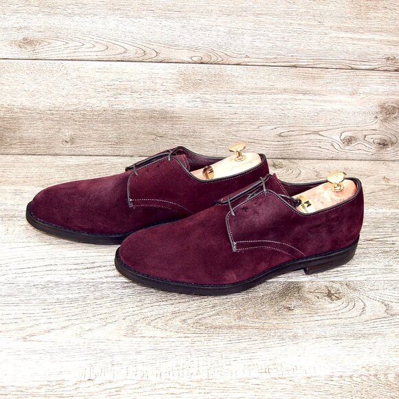 *NIB* $345 Allen Edmonds NOMAD Plain Toe 10.5 D Burgundy Suede * add $15 Trees - Picture 7 of 13
